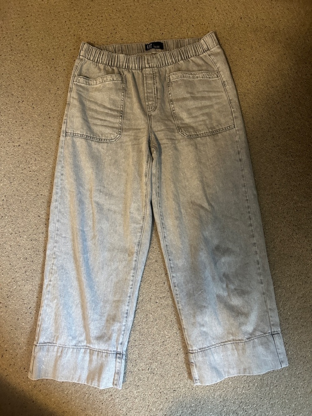 Gap Denim High Rise Wide Leg Jean Light Grey Wash (Pull-On)
